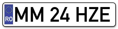 Placuta inmatriculare numar auto  MM-24-HZE, MM 24 HZE, MM24HZE