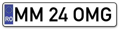 Placuta inmatriculare numar auto  MM-24-OMG, MM 24 OMG, MM24OMG