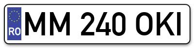 Placuta inmatriculare numar auto  MM-240-OKI, MM 240 OKI, MM240OKI