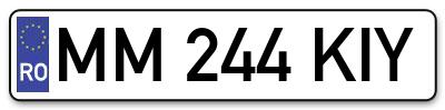 Placuta inmatriculare numar auto  MM-244-KIY, MM 244 KIY, MM244KIY