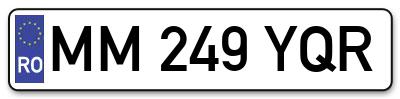 Placuta inmatriculare numar auto  MM-249-YQR, MM 249 YQR, MM249YQR