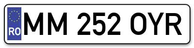 Placuta inmatriculare numar auto  MM-252-OYR, MM 252 OYR, MM252OYR