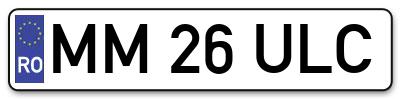 Placuta inmatriculare numar auto  MM-26-ULC, MM 26 ULC, MM26ULC
