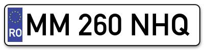 Placuta inmatriculare numar auto  MM-260-NHQ, MM 260 NHQ, MM260NHQ