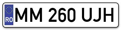 Placuta inmatriculare numar auto  MM-260-UJH, MM 260 UJH, MM260UJH
