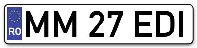 Placuta inmatriculare numar auto  MM-27-EDI, MM 27 EDI, MM27EDI