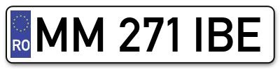 Placuta inmatriculare numar auto  MM-271-IBE, MM 271 IBE, MM271IBE