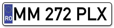 Placuta inmatriculare numar auto  MM-272-PLX, MM 272 PLX, MM272PLX