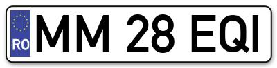 Placuta inmatriculare numar auto  MM-28-EQI, MM 28 EQI, MM28EQI