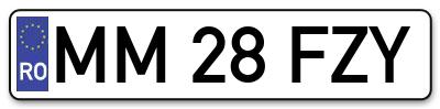Placuta inmatriculare numar auto  MM-28-FZY, MM 28 FZY, MM28FZY