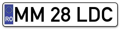 Placuta inmatriculare numar auto  MM-28-LDC, MM 28 LDC, MM28LDC