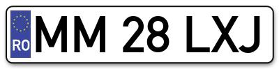 Placuta inmatriculare numar auto  MM-28-LXJ, MM 28 LXJ, MM28LXJ
