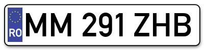 Placuta inmatriculare numar auto  MM-291-ZHB, MM 291 ZHB, MM291ZHB