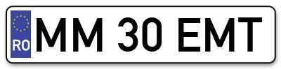 Placuta inmatriculare numar auto  MM-30-EMT, MM 30 EMT, MM30EMT