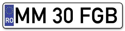 Placuta inmatriculare numar auto  MM-30-FGB, MM 30 FGB, MM30FGB
