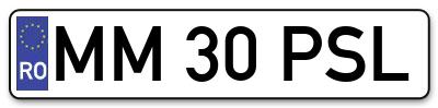 Placuta inmatriculare numar auto  MM-30-PSL, MM 30 PSL, MM30PSL