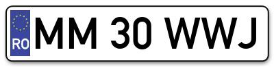 Placuta inmatriculare numar auto  MM-30-WWJ, MM 30 WWJ, MM30WWJ