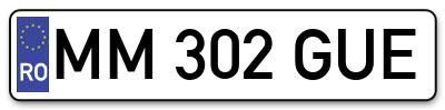 Placuta inmatriculare numar auto  MM-302-GUE, MM 302 GUE, MM302GUE