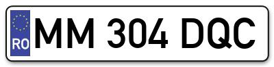 Placuta inmatriculare numar auto  MM-304-DQC, MM 304 DQC, MM304DQC