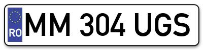 Placuta inmatriculare numar auto  MM-304-UGS, MM 304 UGS, MM304UGS