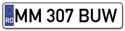 Placuta inmatriculare numar auto  MM-307-BUW, MM 307 BUW, MM307BUW