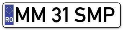 Placuta inmatriculare numar auto  MM-31-SMP, MM 31 SMP, MM31SMP