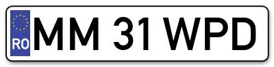 Placuta inmatriculare numar auto  MM-31-WPD, MM 31 WPD, MM31WPD