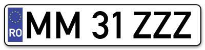 Placuta inmatriculare numar auto  MM-31-ZZZ, MM 31 ZZZ, MM31ZZZ