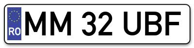 Placuta inmatriculare numar auto  MM-32-UBF, MM 32 UBF, MM32UBF