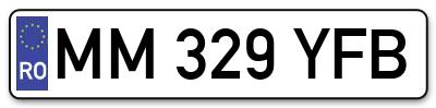 Placuta inmatriculare numar auto  MM-329-YFB, MM 329 YFB, MM329YFB