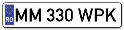 Placuta inmatriculare numar auto  MM-330-WPK, MM 330 WPK, MM330WPK