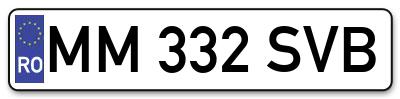 Placuta inmatriculare numar auto  MM-332-SVB, MM 332 SVB, MM332SVB