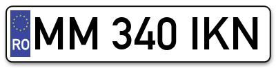 Placuta inmatriculare numar auto  MM-340-IKN, MM 340 IKN, MM340IKN
