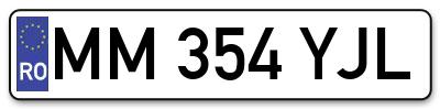 Placuta inmatriculare numar auto  MM-354-YJL, MM 354 YJL, MM354YJL