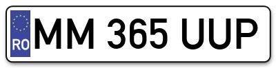 Placuta inmatriculare numar auto  MM-365-UUP, MM 365 UUP, MM365UUP