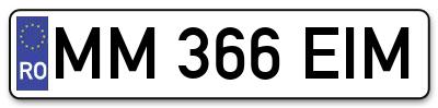 Placuta inmatriculare numar auto  MM-366-EIM, MM 366 EIM, MM366EIM