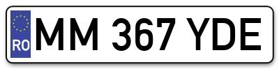 Placuta inmatriculare numar auto  MM-367-YDE, MM 367 YDE, MM367YDE