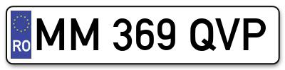 Placuta inmatriculare numar auto  MM-369-QVP, MM 369 QVP, MM369QVP