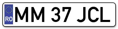 Placuta inmatriculare numar auto  MM-37-JCL, MM 37 JCL, MM37JCL