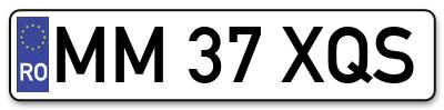 Placuta inmatriculare numar auto  MM-37-XQS, MM 37 XQS, MM37XQS