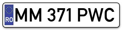 Placuta inmatriculare numar auto  MM-371-PWC, MM 371 PWC, MM371PWC