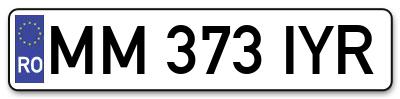 Placuta inmatriculare numar auto  MM-373-IYR, MM 373 IYR, MM373IYR