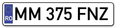 Placuta inmatriculare numar auto  MM-375-FNZ, MM 375 FNZ, MM375FNZ