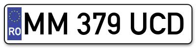 Placuta inmatriculare numar auto  MM-379-UCD, MM 379 UCD, MM379UCD