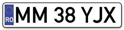 Placuta inmatriculare numar auto  MM-38-YJX, MM 38 YJX, MM38YJX