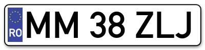 Placuta inmatriculare numar auto  MM-38-ZLJ, MM 38 ZLJ, MM38ZLJ