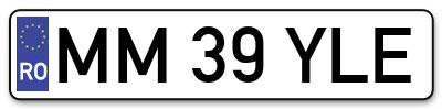 Placuta inmatriculare numar auto  MM-39-YLE, MM 39 YLE, MM39YLE