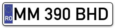 Placuta inmatriculare numar auto  MM-390-BHD, MM 390 BHD, MM390BHD