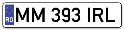 Placuta inmatriculare numar auto  MM-393-IRL, MM 393 IRL, MM393IRL