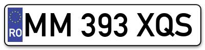 Placuta inmatriculare numar auto  MM-393-XQS, MM 393 XQS, MM393XQS